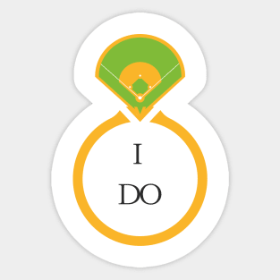 I do- a funny wedding  marriage baseball softball lover design Sticker